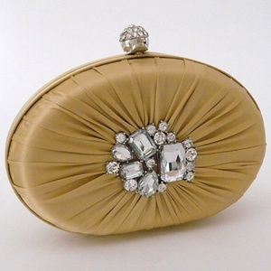 Franchi Gold Crystal Jeweled Clutch